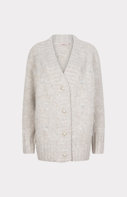 Vest Embellished Feathers Light Sand W25.02716