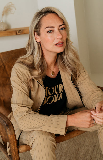 &Co woman Travel Jacket Paiva Stripe Sunset JA156 Stretchshop.nl