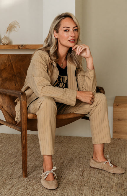 &Co woman Travel Jacket Paiva Stripe Sunset JA156 Stretchshop.nl