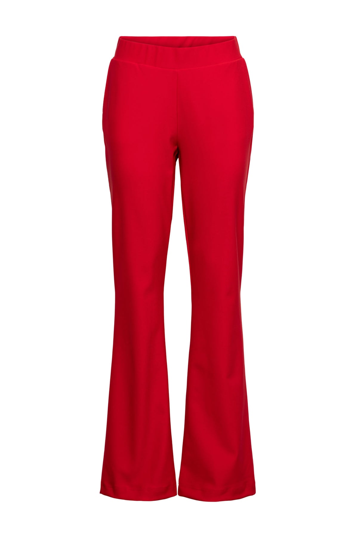 Dames travel broek &Co woman Pacey Red, zware stof, comfortabele pasvorm, geschikt voor reizen en casual dragen.