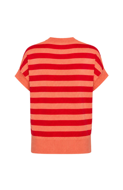 Travel Top Stripe Coral Red 202847