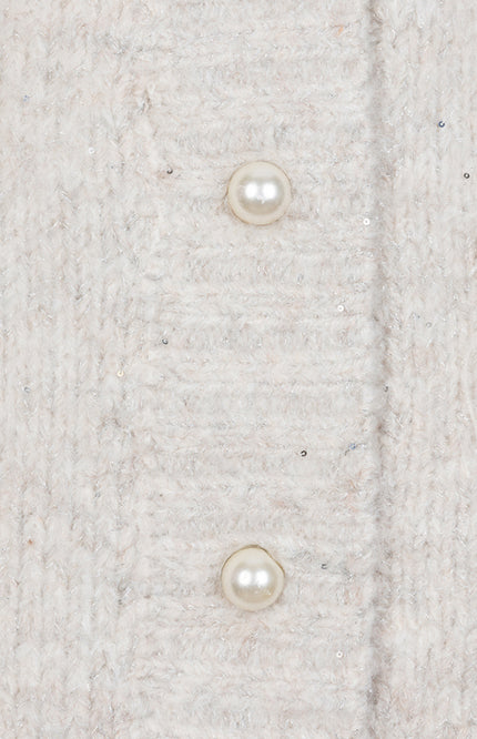 Vest Embellished Feathers Light Sand W25.02716