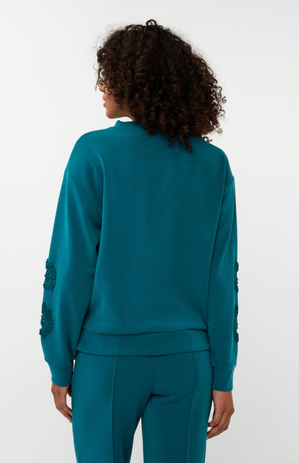 Sweater Tape Embroidery Modal Teal W25.05704