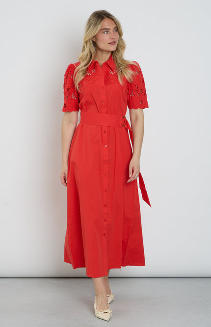 You're My Lobster by K-design Jurk Maxi Met Design & Borduursel Tomato C734L Stretchshop.nl