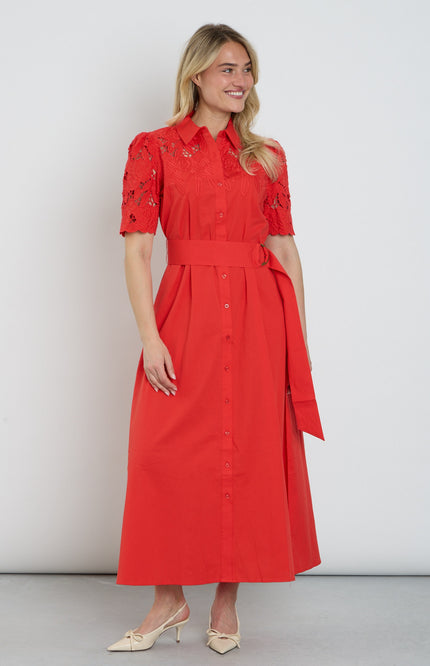 You're My Lobster by K-design Jurk Maxi Met Design & Borduursel Tomato C734L Stretchshop.nl