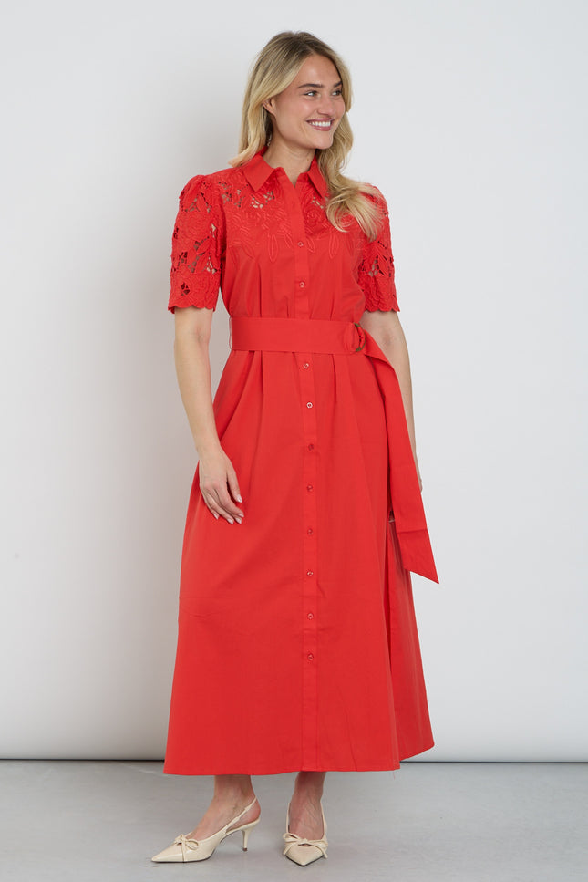 You're My Lobster by K-design Jurk Maxi Met Design & Borduursel Tomato C734L Stretchshop.nl