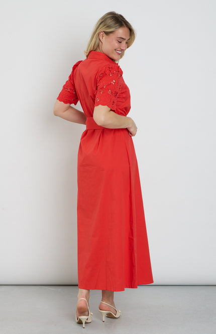 You're My Lobster by K-design Jurk Maxi Met Design & Borduursel Tomato C734L Stretchshop.nl