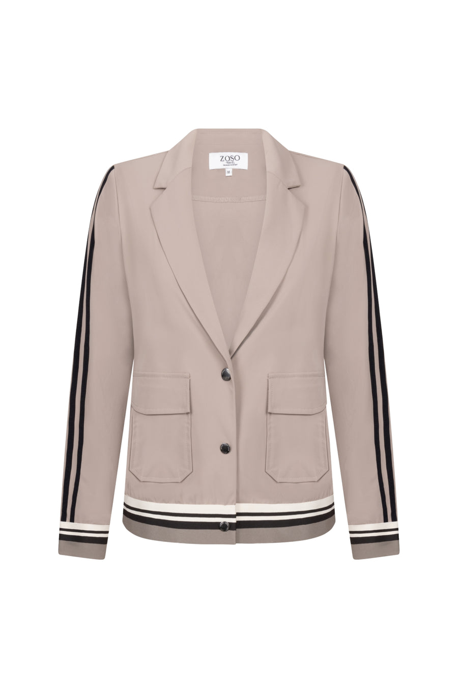 Taupe reiskostuum blazer van Zoso, model Arian, voor dames, met een stijlvolle en comfortabele pasvorm.