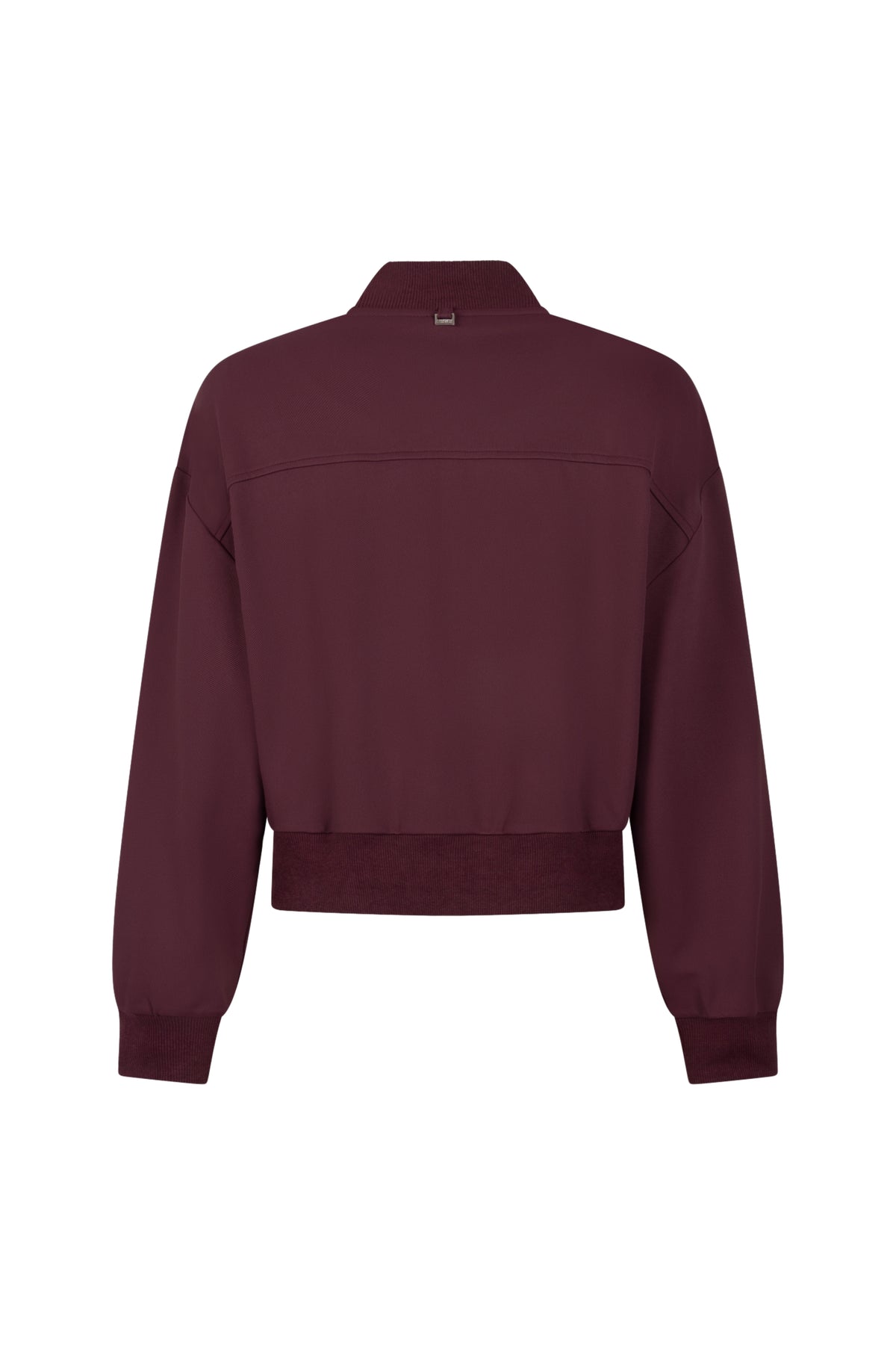 Zoso Travel Jacket Ciska Bordeaux 264, lichtgewicht reiskleding met capuchon en rits, zichtbaar in de afbeelding.