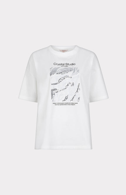 T-shirt Crystal Studio Offwhite W25.05715