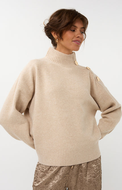 Sweater Buttons Sand W25.07722