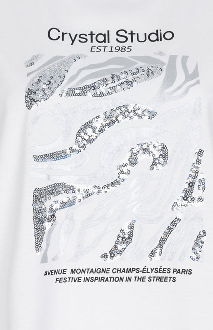 T-shirt Crystal Studio Offwhite W25.05715