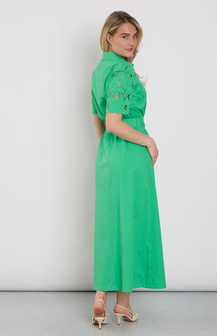 You're My Lobster by K-design Jurk Maxi Met Design & Borduursel Island Green C734L Stretchshop.nl