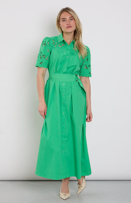 You're My Lobster by K-design Jurk Maxi Met Design & Borduursel Island Green C734L Stretchshop.nl