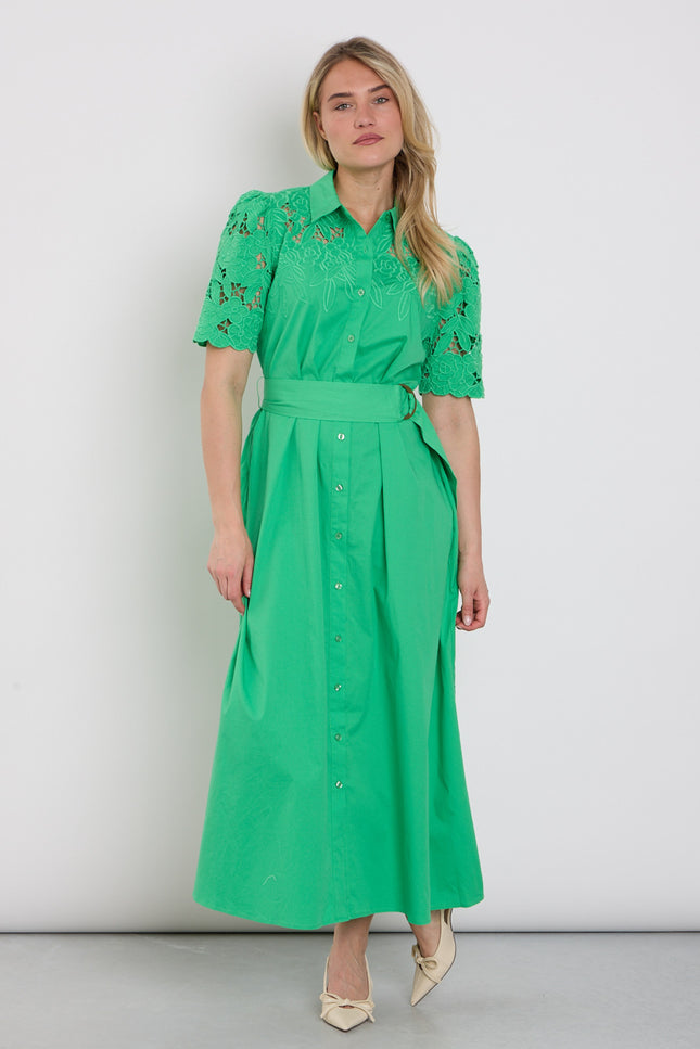 You're My Lobster by K-design Jurk Maxi Met Design & Borduursel Island Green C734L Stretchshop.nl