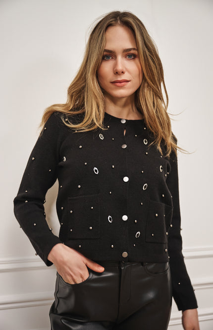 Vest Embellished Black W25.07702