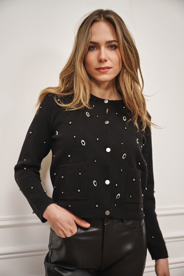 Vest Embellished Black W25.07702