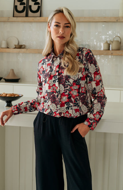 Jacket Margje Flower Red Multi JA152