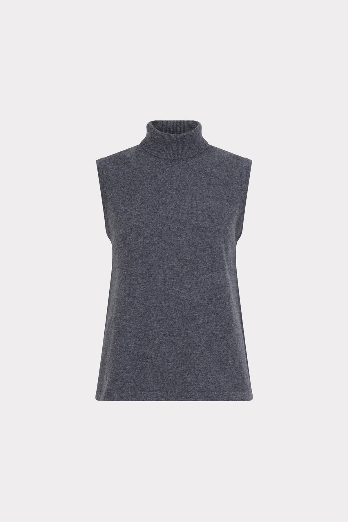 Donkergrijze melange wollen sweater van EsQualo met ronde hals en lange mouwen, gedragen door een model.