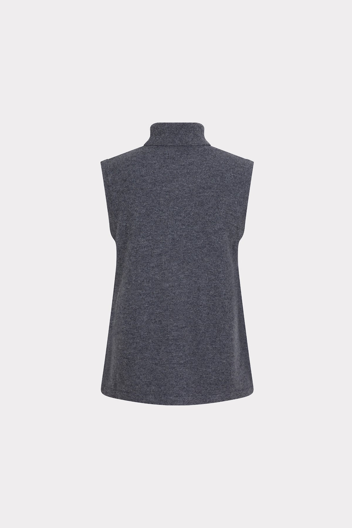 Donkergrijze melange wollen sweater van EsQualo, met ronde hals en comfortabele pasvorm, getoond op een persoon.
