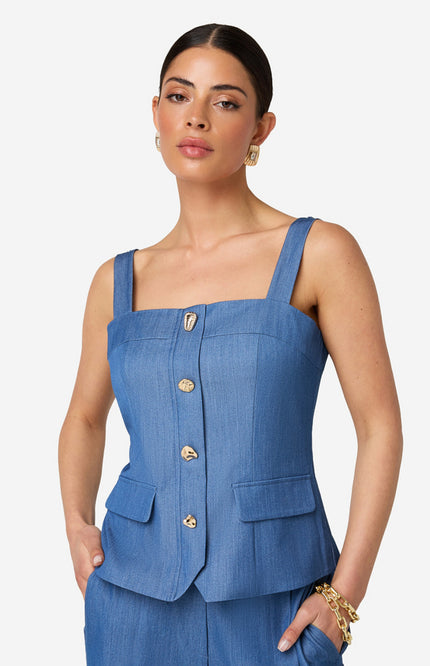 Ibana Top Tami Denim Blue Stretchshop.nl