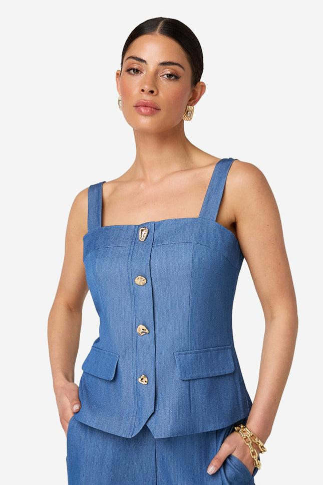 Ibana Top Tami Denim Blue Stretchshop.nl