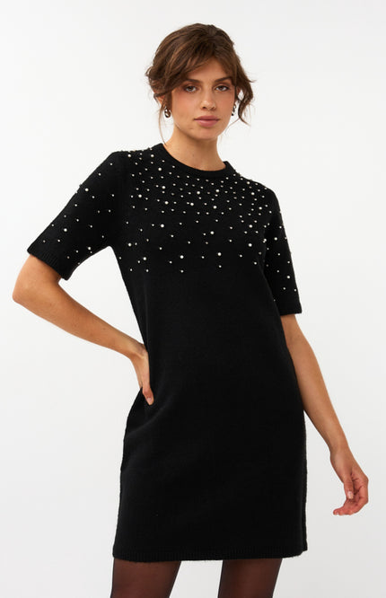Jurk Pearls Black W25.07712