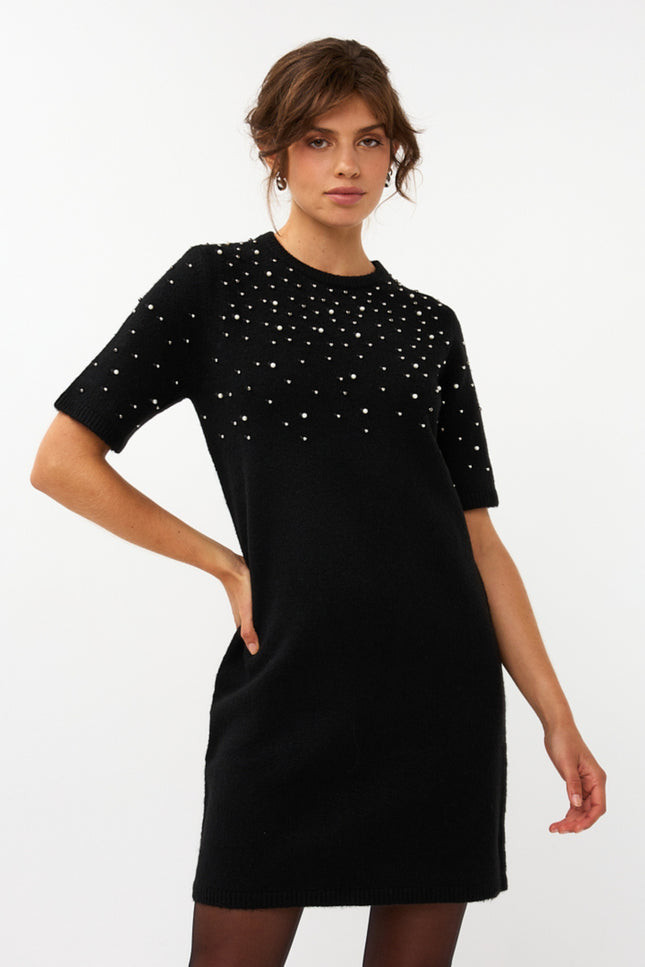 Jurk Pearls Black W25.07712