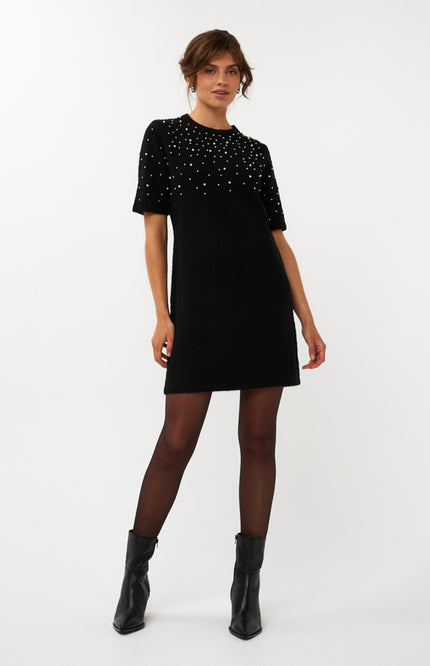 Jurk Pearls Black W25.07712