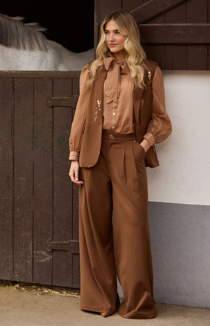 Gilet Chlo Paillet Espresso NKF08045