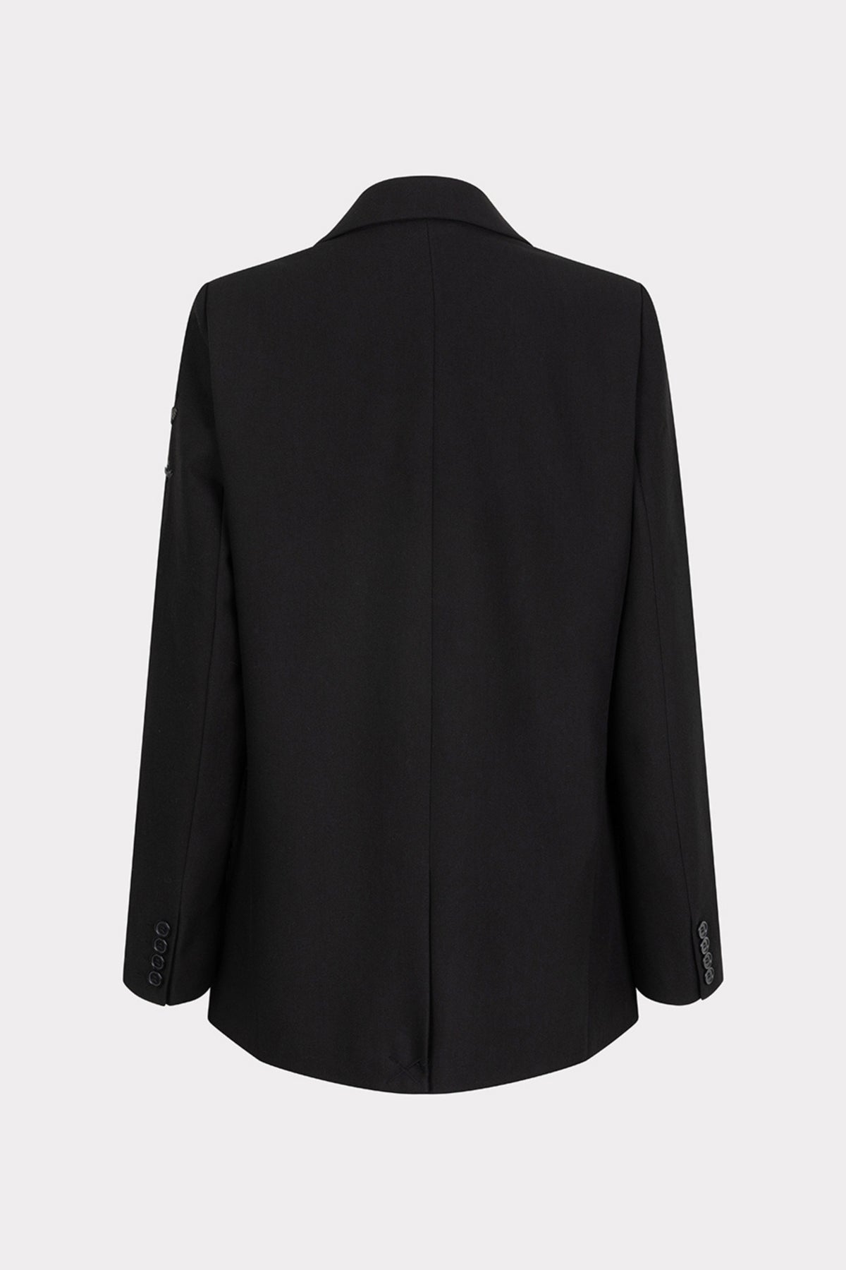 Zwart blazer met glanzende sequins van EsQualo, modieus en elegant voor dames, op een witte achtergrond.