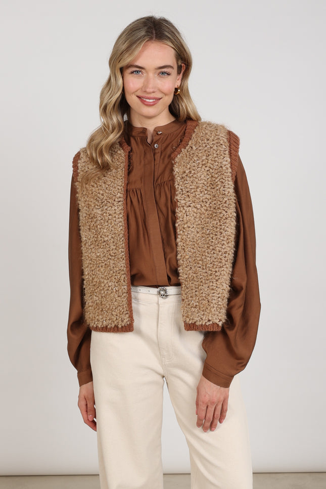 Gilet Lana Toffee Espresso NKF08031