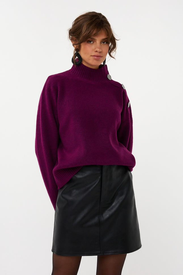 Sweater Buttons Maroon W25.07722