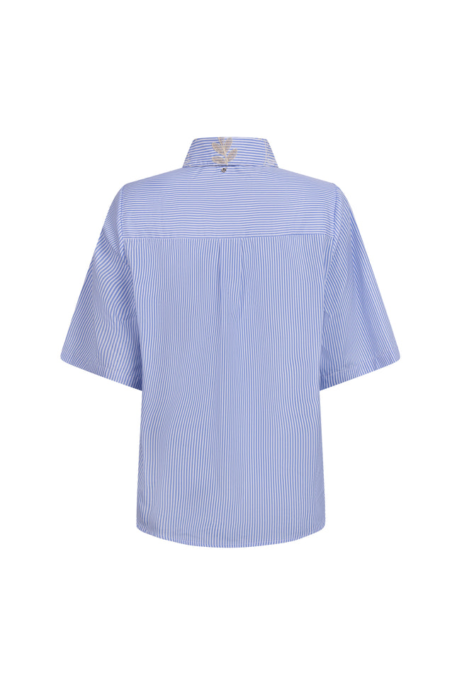 Tramontana Blouse Embro Breezy Blue C51-20-301 Stretchshop.nl