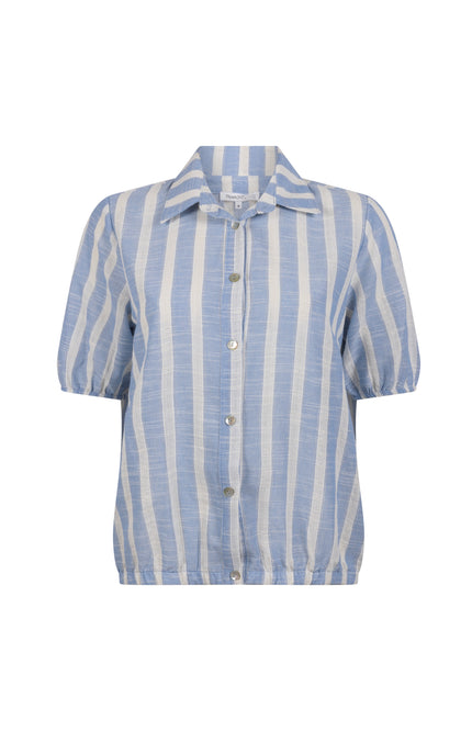 Tramontana Blouse Lurex Striped Light Blue S02-20-301 Stretchshop.nl