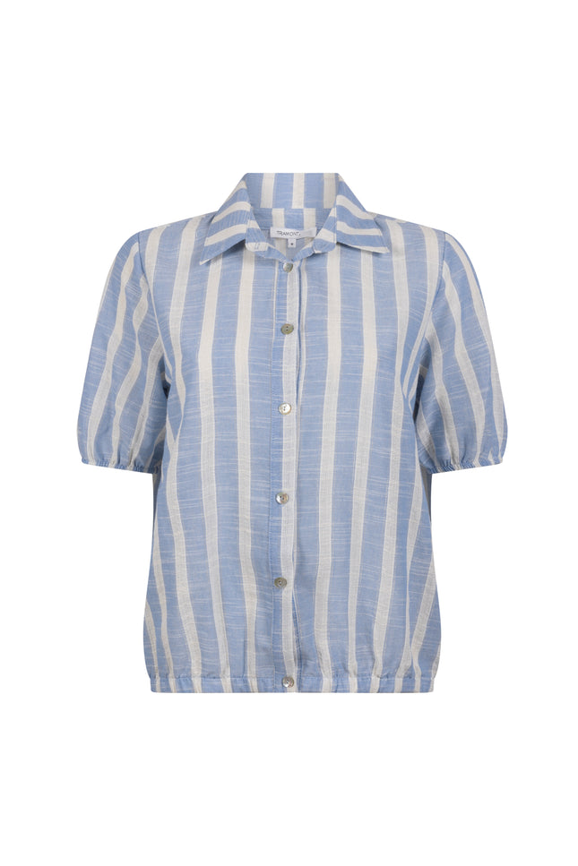 Tramontana Blouse Lurex Striped Light Blue S02-20-301 Stretchshop.nl