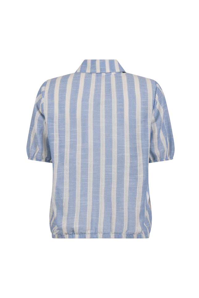 Tramontana Blouse Lurex Striped Light Blue S02-20-301 Stretchshop.nl