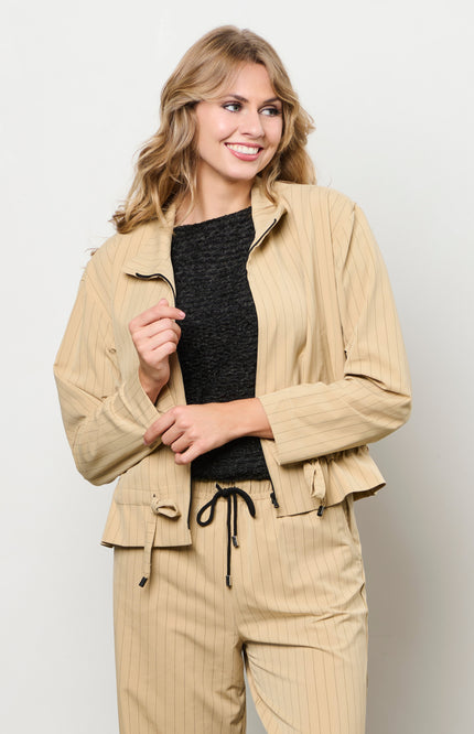 &Co woman Travel Jacket Paiva Stripe Sunset JA156 Stretchshop.nl