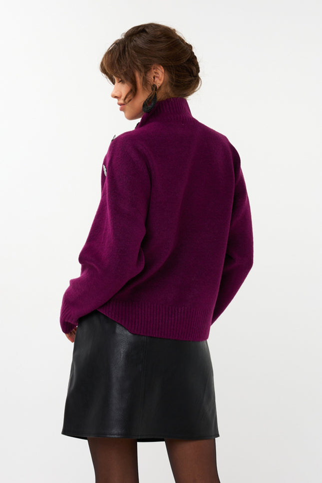 Sweater Buttons Maroon W25.07722