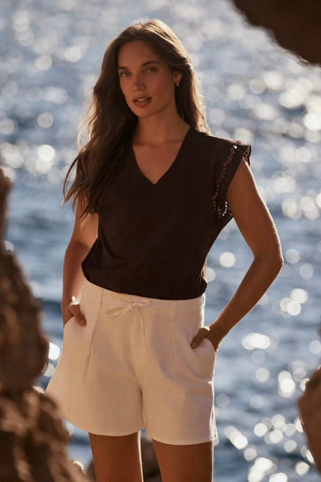 Lady Day Travel Top Lake Dark Brown L24-375-3223 Stretchshop.nl