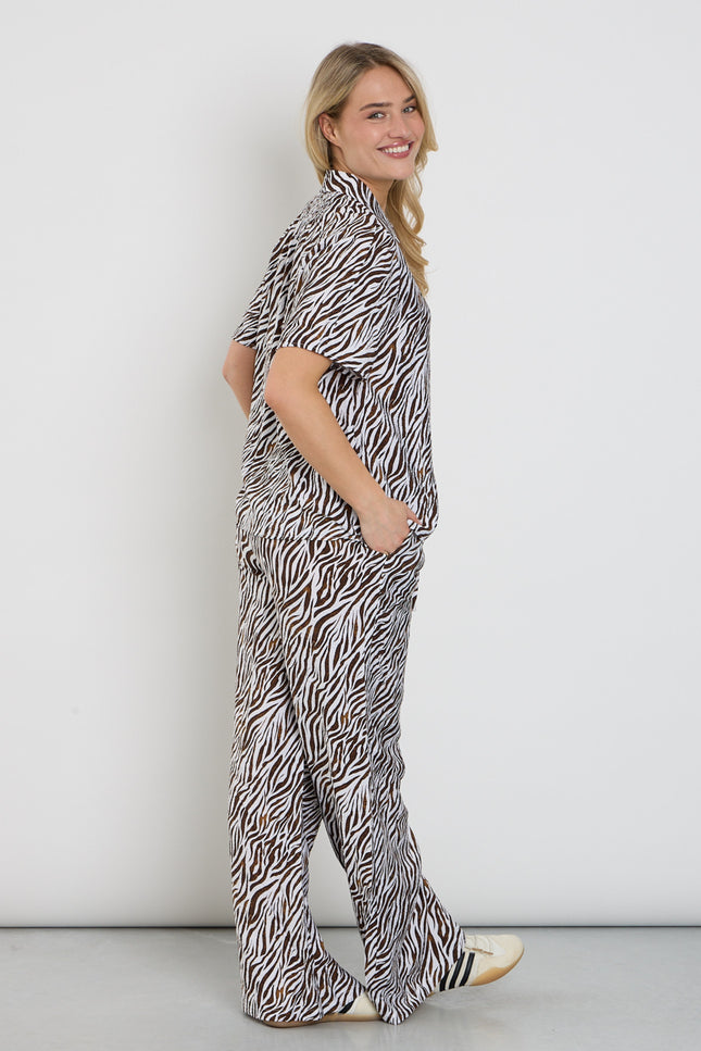 Freequent Broek Fqmele Brilliant White Coffee Bean 208115 Stretchshop.nl