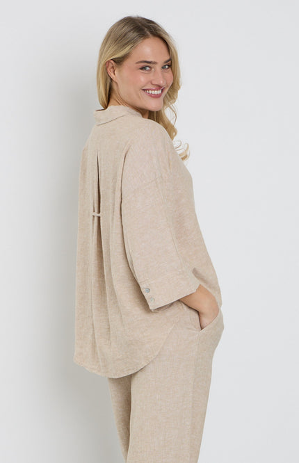 Freequent Blouse Fqlava Sand Melange 207870 Stretchshop.nl