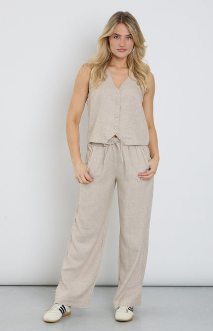Freequent Broek Fqlavasi Sand Melange Silver 208294 Stretchshop.nl