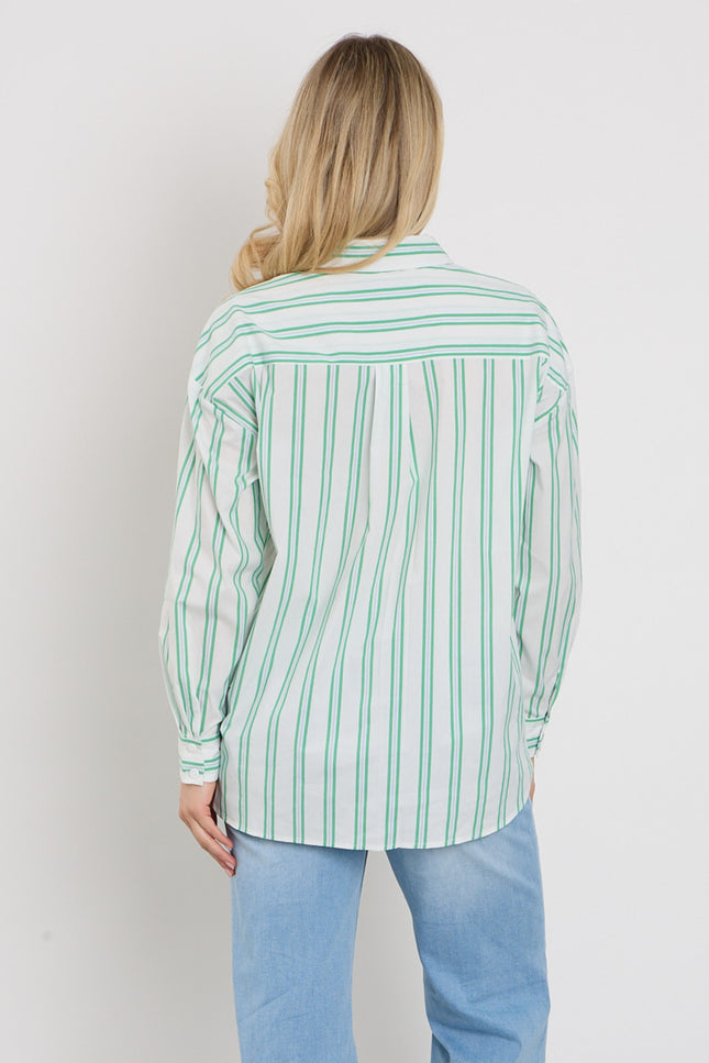 Freequent Blouse Fqfina Star Offwhite Bright Green 207500 Stretchshop.nl