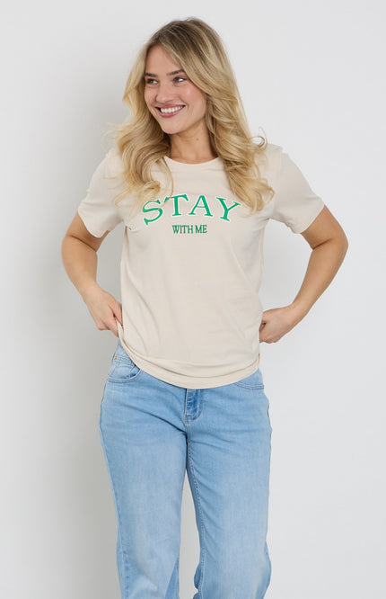 Freequent T-shirt Fqfenjal Moonbeam Bright Green 207452 Stretchshop.nl