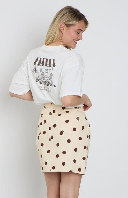 Ydence T-shirt Ydence Cafe Offwhite Stretchshop.nl