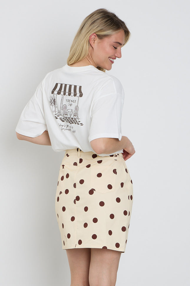 Ydence T-shirt Ydence Cafe Offwhite Stretchshop.nl