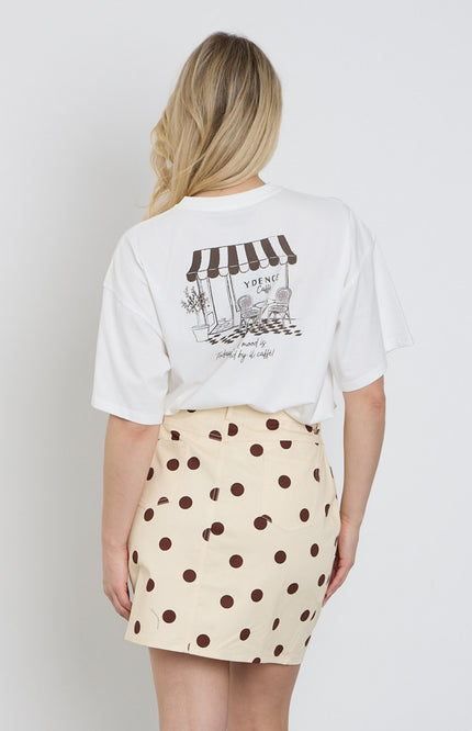 Ydence T-shirt Ydence Cafe Offwhite Stretchshop.nl