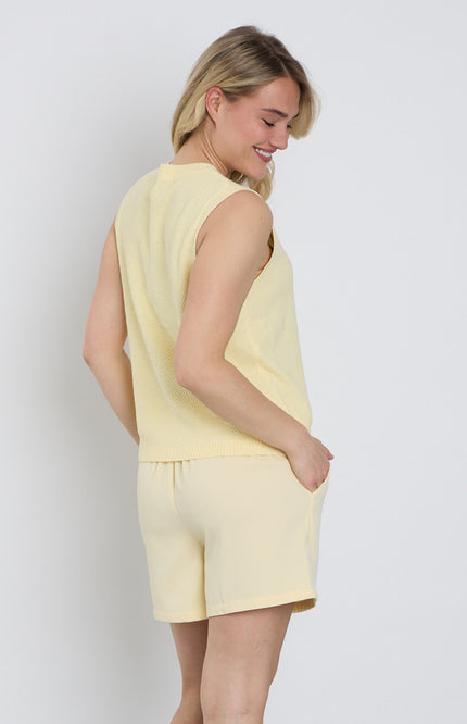 Ydence Top Knitted Mona Soft Yellow Stretchshop.nl