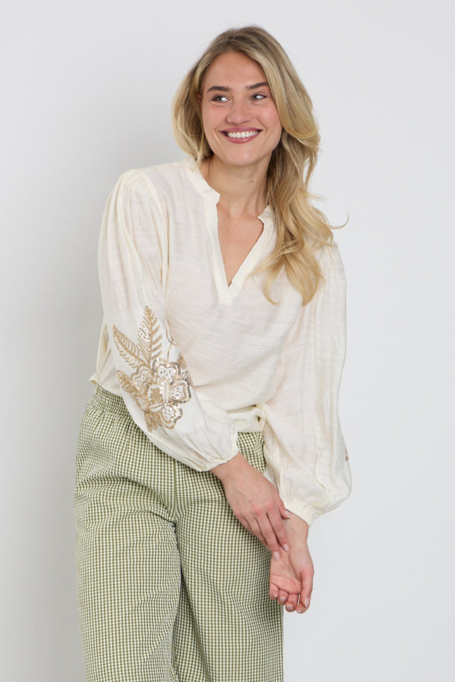 Ydence Blouse Rose Ecru Stretchshop.nl